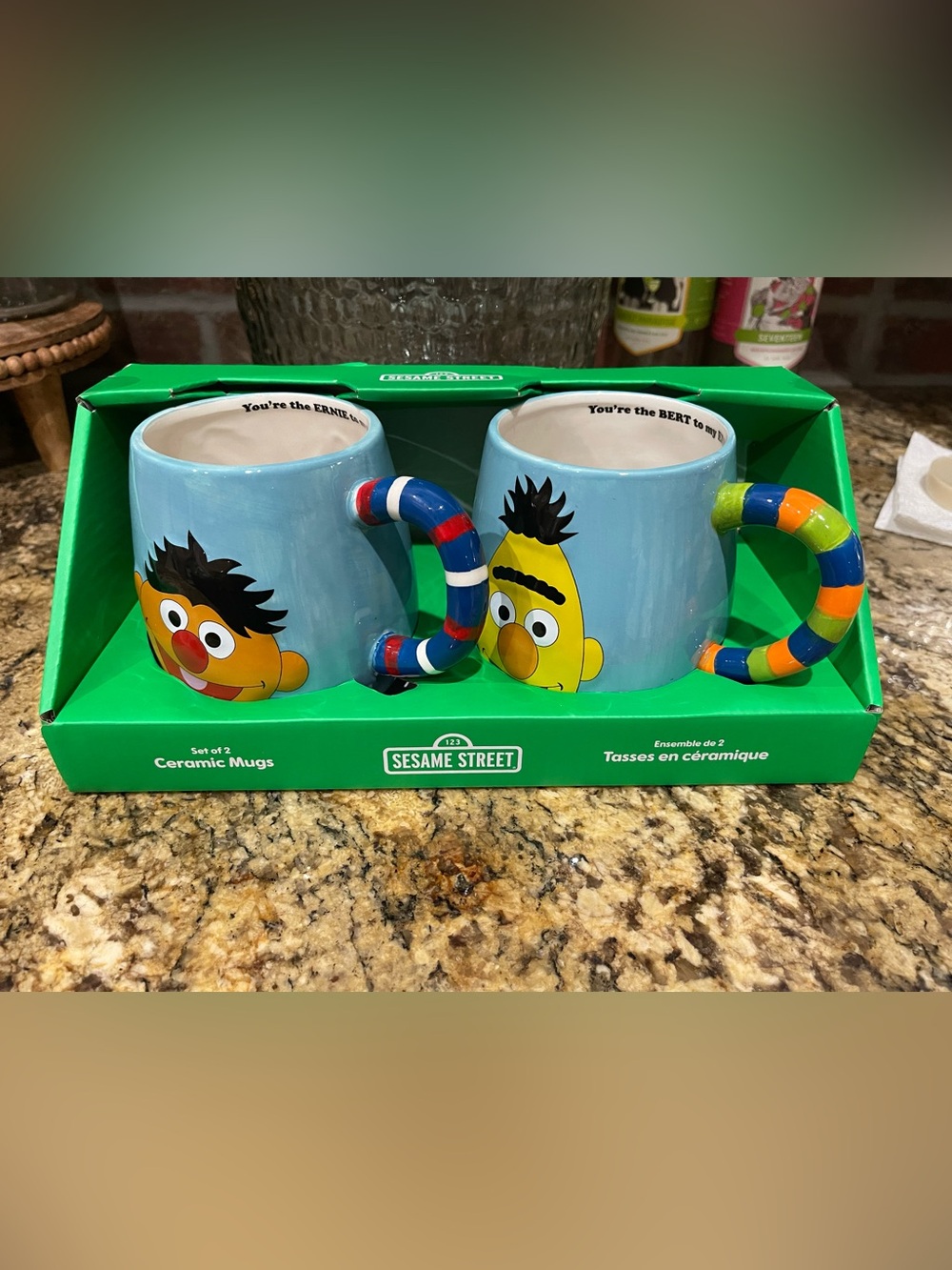 Sesame Street Bert and Ernie colorful mug boxed set - Brand new!   Adorable!